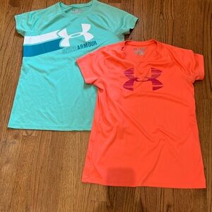 Under Armour girl performance shirt top athletic UA two